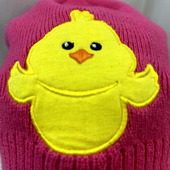 Pink Toddler Stocking Cap with Duck Soft liner acrylic polyester - Picture 2 of 5